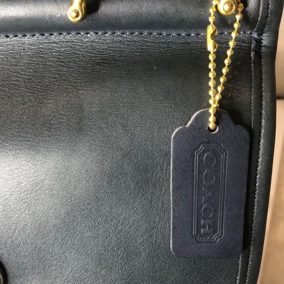 COACH WILLIS Navy Glove Tanned Top Handle Crossbody Satchel Vintage 9927 USA COA - Picture 9 of 17